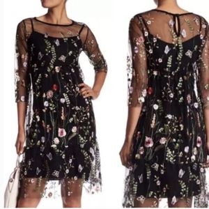 Lola Made In Italy sheer embroidered dress